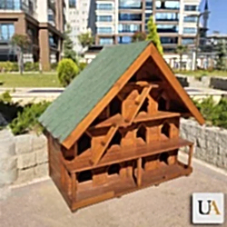 Çoklu Büyük Ahşap Kedi Evi 13'lü