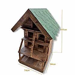 Ahşap Kedi Evi Büyük 7'li