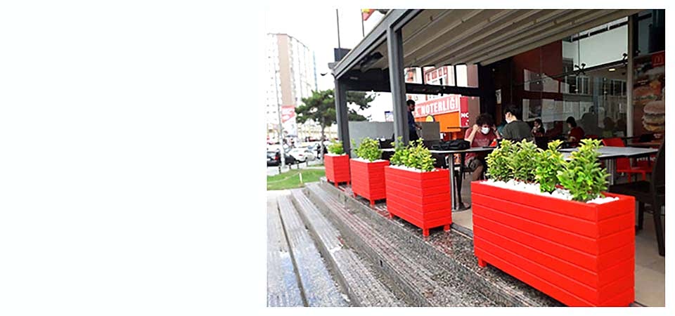 Renkli Lambri Ahşap Saksı