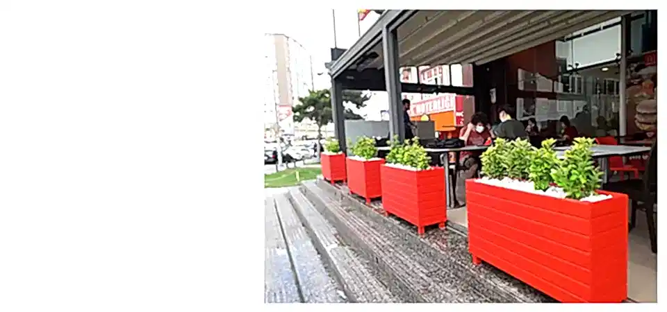 Renkli Lambri Ahşap Saksı