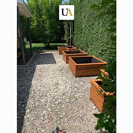 Emprenyeli Kahverengi Dış Mekan Büyük Ahşap Saksı I UygunAhşap