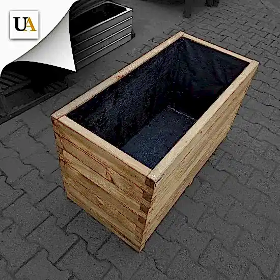 Emprenyeli Kahverengi Dış Mekan Büyük Ahşap Saksı I UygunAhşap