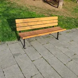 Metal Ayaklı Ahşap Bank Klasik