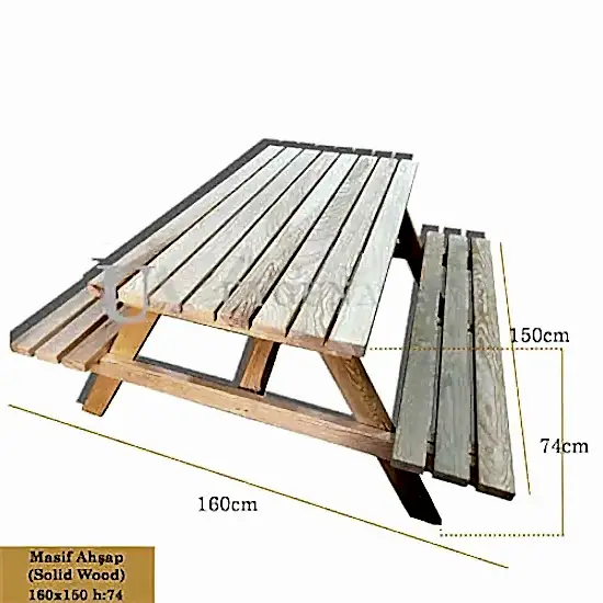 6 Kişilik Ahşap Piknik Masası - Bahçe Masası I UygunAhşap