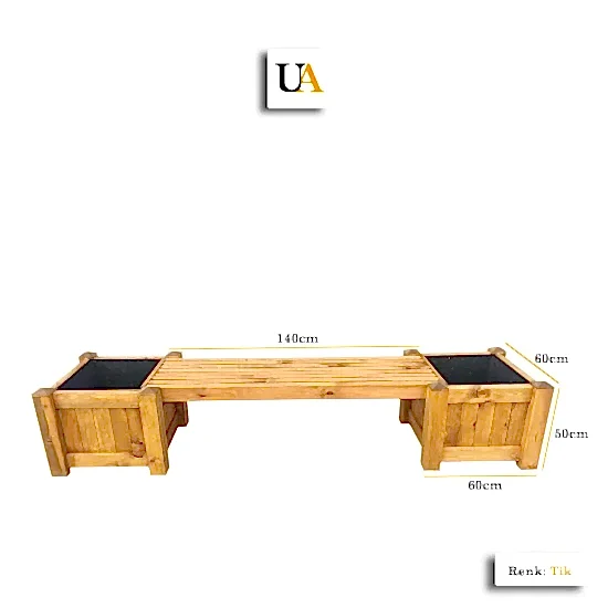 Saksılı Ahşap Oturma Bankı Dış Mekan Saksılı Ahşap Bank Modelleri I UygunAhşap