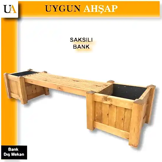 Saksılı Ahşap Oturma Bankı Dış Mekan Saksılı Ahşap Bank Modelleri I UygunAhşap