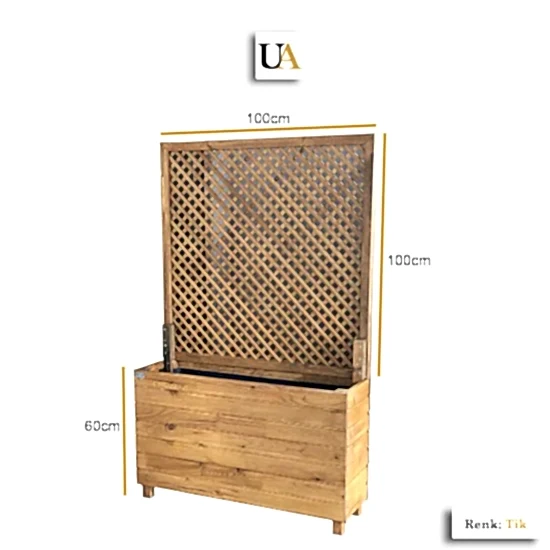 Seperatörlü Ahşap Saksı Paravan I UygunAhsap