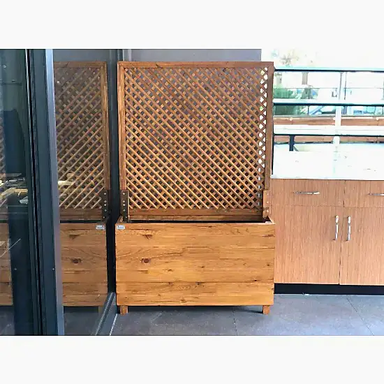 Seperatörlü Ahşap Saksı Paravan I UygunAhsap