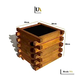 Uzun Kertme Ahşap Saksı