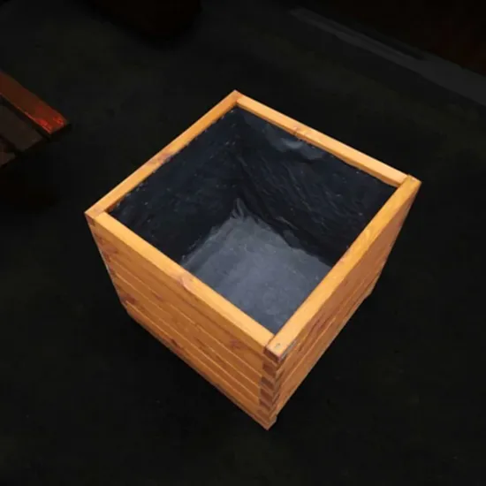 Emprenyeli Kahverengi Dış Mekan Büyük Ahşap Saksı I UygunAhşap