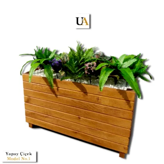 Renkli Yapay Çiçek I Yapay Çiçek Modelleri I Ahşap Saksı